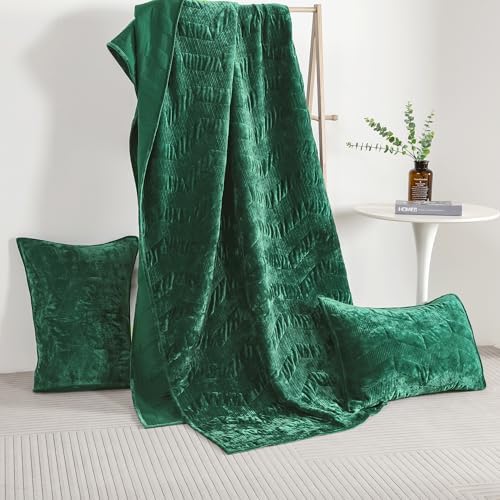 SHALALA Luxury Velvet Queen Quilt Set