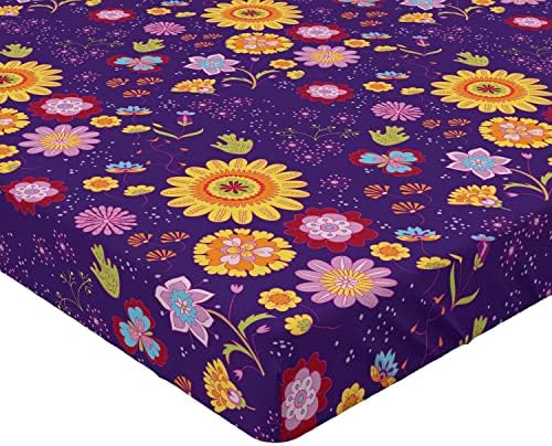 Ambesonne Flower Fitted Sheet Daisy Chamomile Lily Cartoon California King