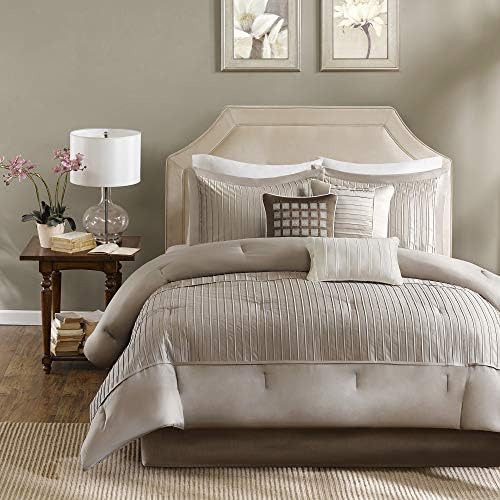 Madison Park Cozy Comforter Set - Taupe King 7 Piece