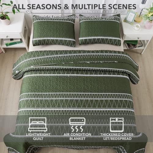 Andency Green Quilt Set California King 3Pcs
