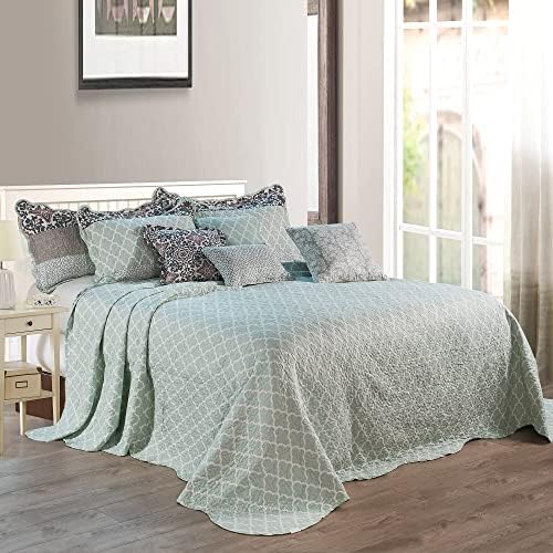 Home Soft Things 9 Piece Striped Bedspread Set
