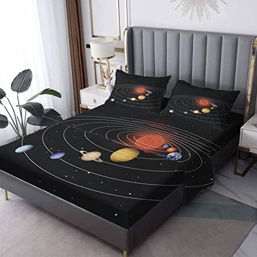 Solar System Sheets California King - Kids Outer Space Design Bedding Set