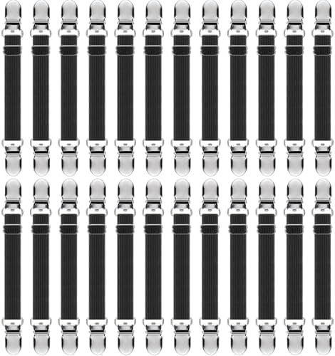 Boao 24 Pcs Black Sheet Clips for Mattress and Couch