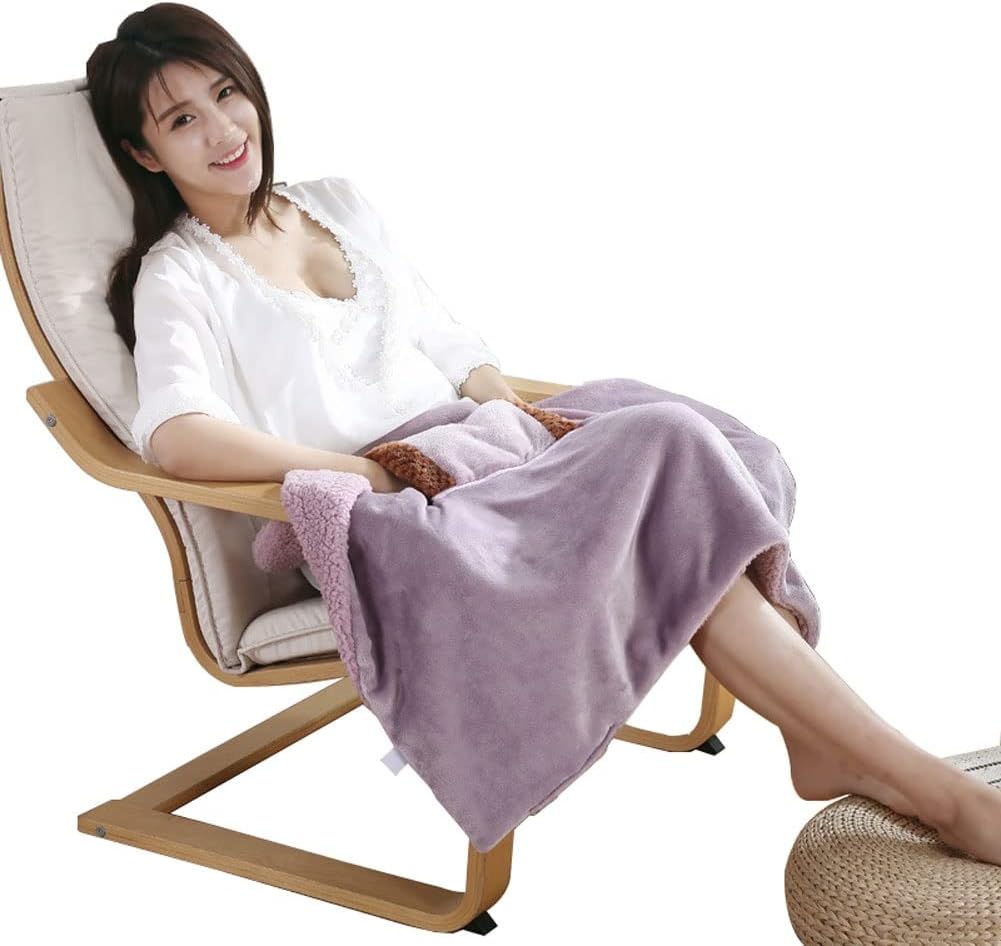 USB Heated Blanket with Pocket 80x60cm Purple