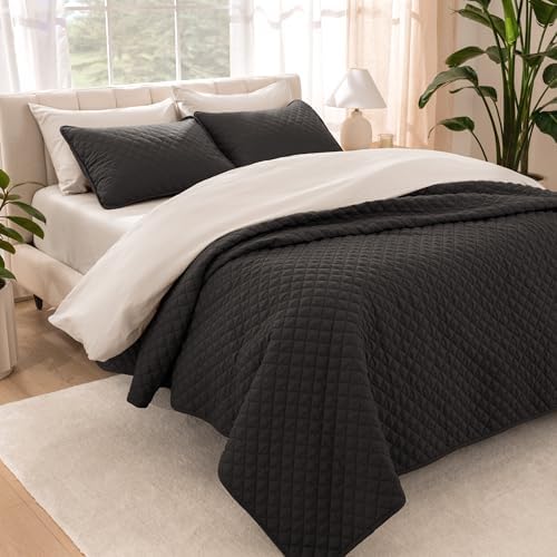 Bare Home Coverlet Set - King Black
