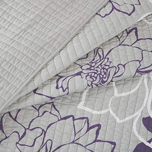 Madison Park Lola 100 Cotton Quilt Set - Purple 6 Piece