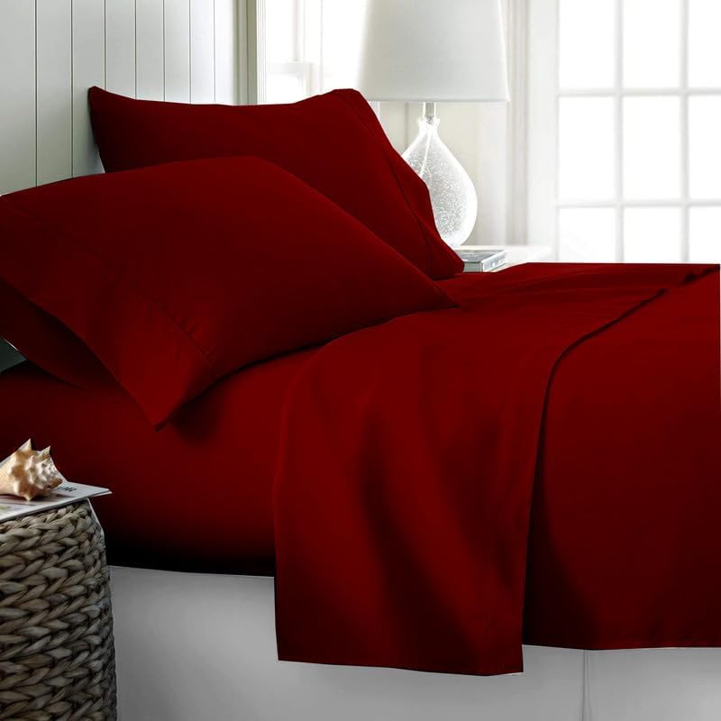 Cottington Lane Murphy Bed Sheets Set 4Pcs Full Size Burgundy