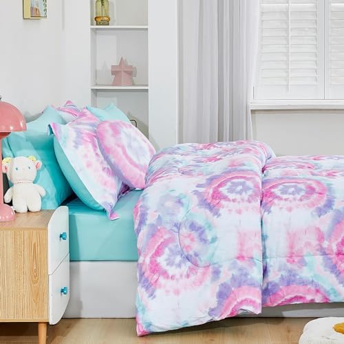 Mooreeke Dark Pink Flower Kids Comforter Set 8 Pieces