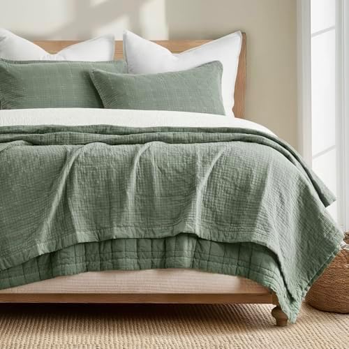 EVERGRACEHOME Stonewashed Cotton Quilt Set Full Queen