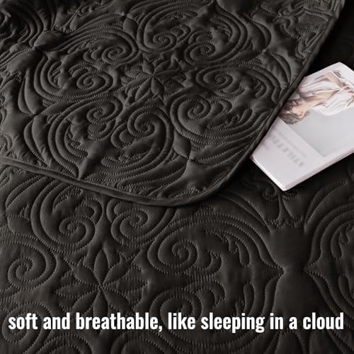 Exclusivo Mezcla Quilt Set Full Queen 90x96 Black