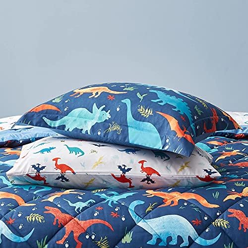 UMCHORD Kids Dinosaur Queen Comforter Set 7 Pc