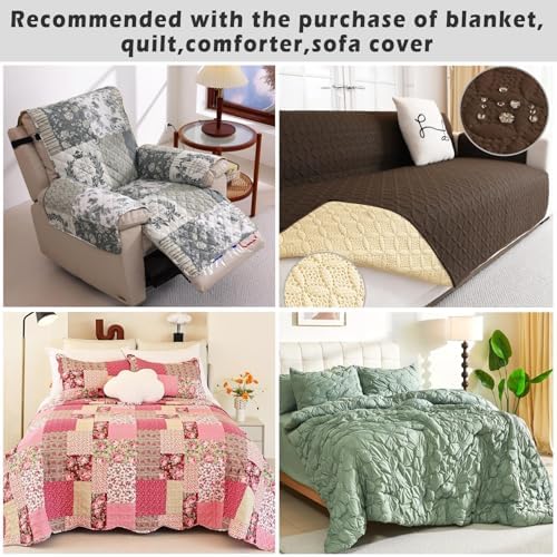 Cmfshape King Quilt Set 3PCS Sage Green Oversized 1