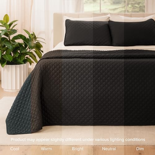 Bare Home Coverlet Set - King Black