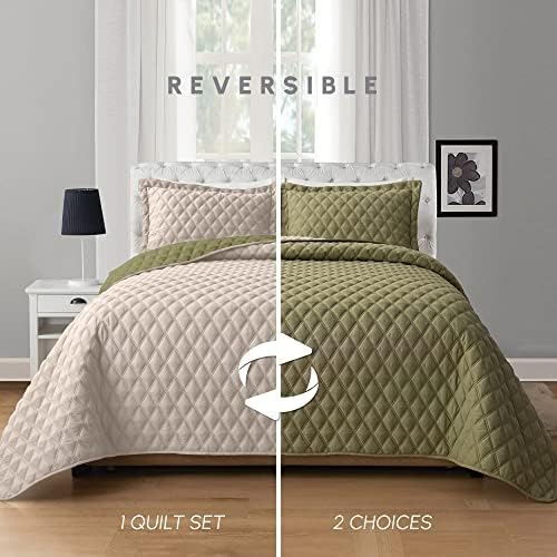 Elegant Comfort Reversible Quilt Set with Pillow Shams