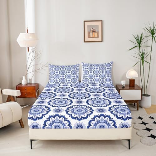 Jejeloiu Paisley Bedding Set Twin Size Damask Pattern 1