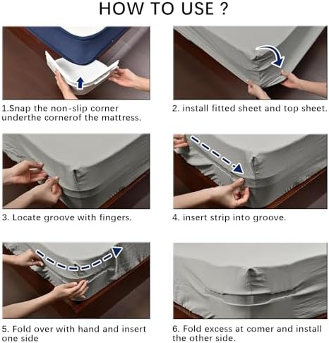 4PCS Heavy Duty Bed Sheet Holders with Straps White 1
