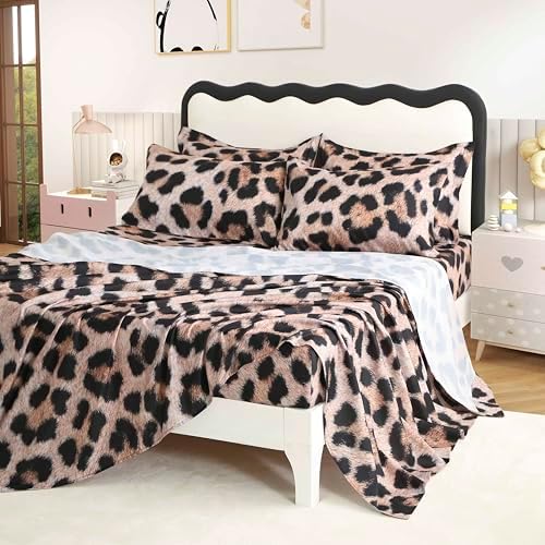 SDY 7PCS Leopard Comforter Set Queen