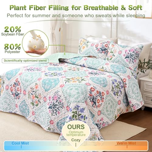 Uspring King Size Quilt Set with Soybean Fiber Fill
