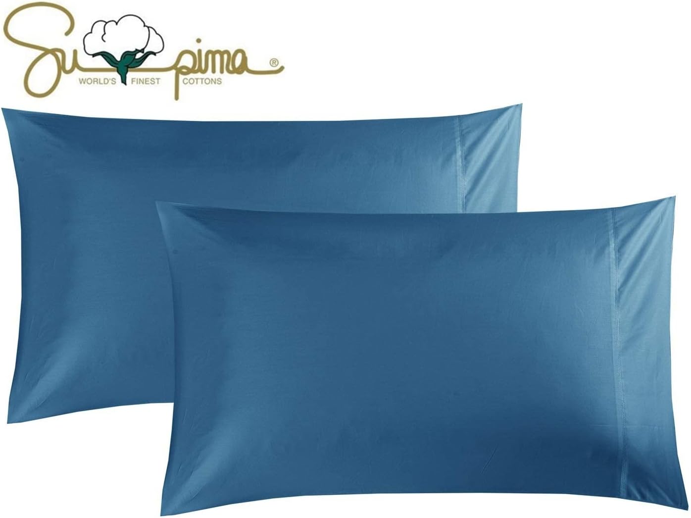 ELINEN 100 Supima Cotton Pillowcases Set of 2 Queen Standard