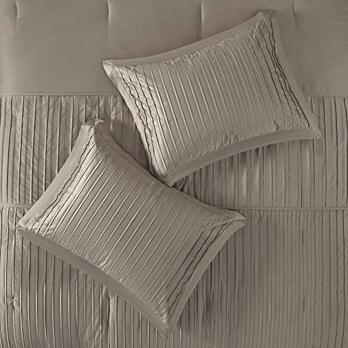 Madison Park Cozy Comforter Set - Taupe King 7 Piece