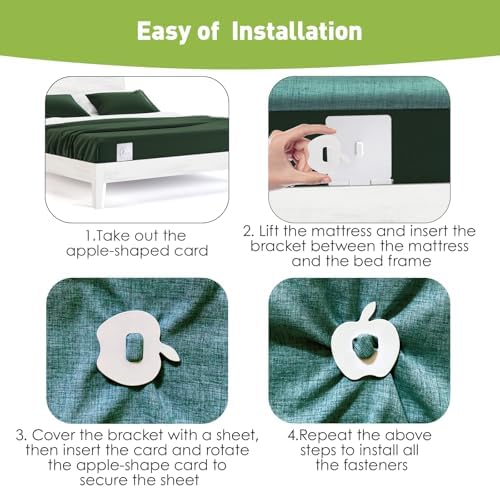 8 Pack ABS Sheet Holders with Lock Strips for Firm Tight Sheets