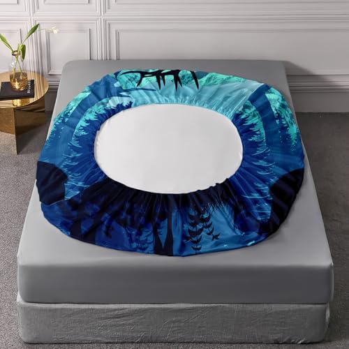 AILONEN Black Cartoon Deer Twin XL Fitted Sheet Set