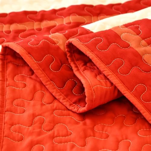 Cmfshape Christmas Bedspread Queen Size 3Pcs Red Set