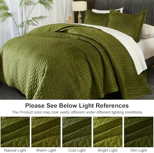 Ivellow Velvet Quilt Set Queen Size 3Pcs Luxury Comforter Bedspread