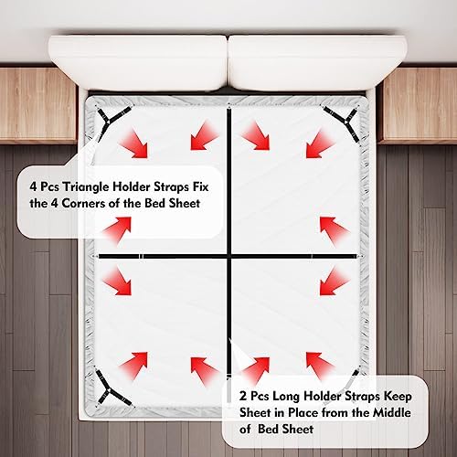 Eiruseed Bed Sheet Holder Straps 42 Pcs Black