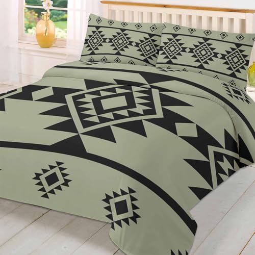 3 Piece Boanket Bedding Set with Zipper and Tie-In Pillowcases