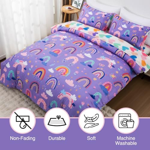 Holawakaka Boho Rainbow Twin Comforter Set with Sheets