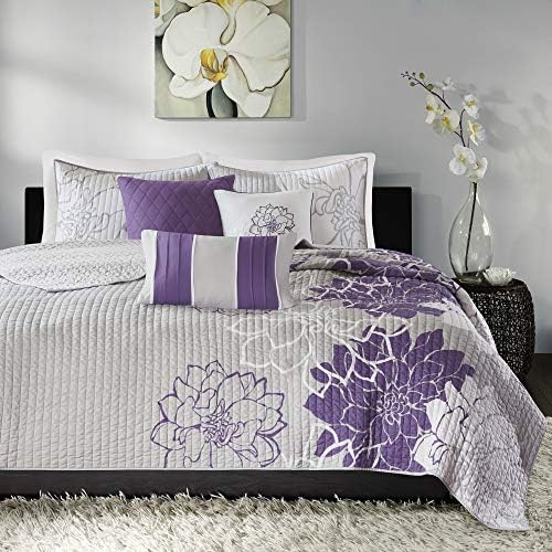 Madison Park Lola 100 Cotton Quilt Set - Purple 6 Piece