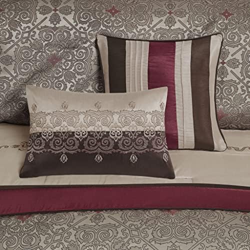 Madison Park Neyson Faux Silk Comforter Set Red