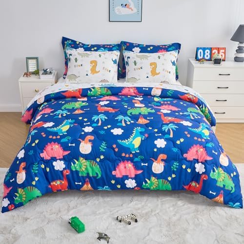 Wajade 7 Piece Dinosaur Comforter Set for Kids