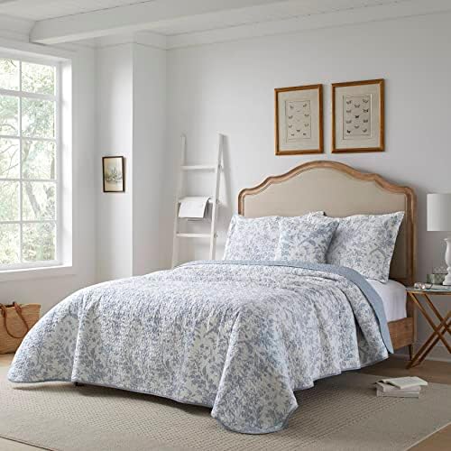 Laura Ashley Queen Quilt Set with Pillow Cover
