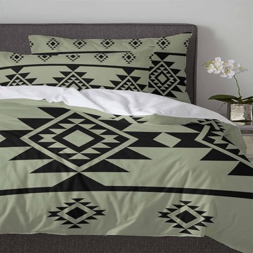 3 Piece Boanket Bedding Set with Zipper and Tie-In Pillowcases
