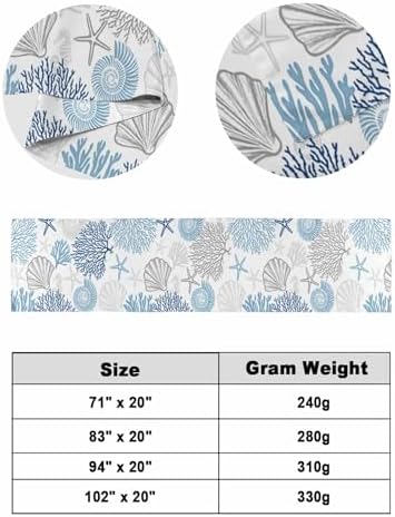 Ldtrchee Ocean Blue Bed Runner for Queen