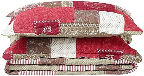 Brilliant Sunshine Burgundy Heart Love Quilt Set