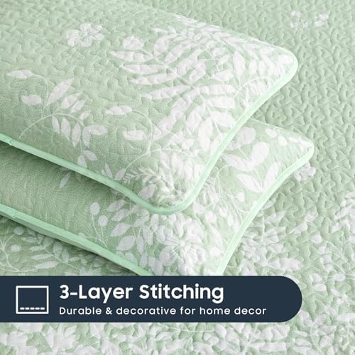 Wake In Cloud Floral Quilt Set King Size 3 Pieces