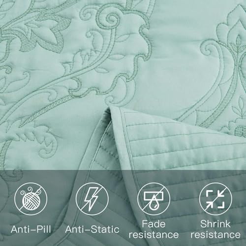 CHIXIN Bedspread Set Queen Size - Reversible Paisley Pattern