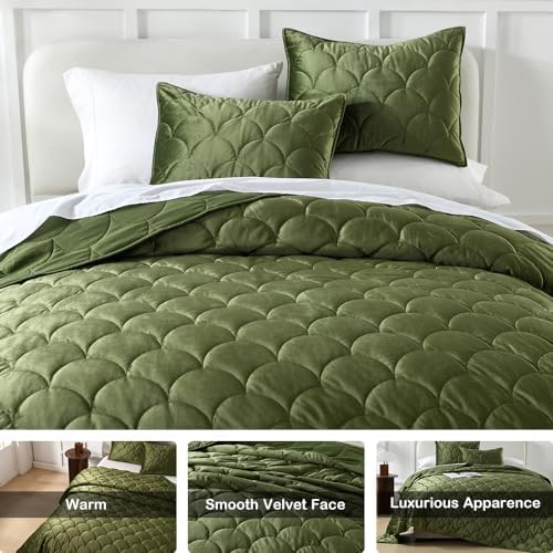 HORIMOTE HOME Velvet Quilt Set Queen Size