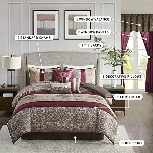 Madison Park Neyson Faux Silk Comforter Set Red