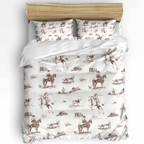 Boanket 3-Piece Retro Duvet Cover Set with Zipper and Pillowcases