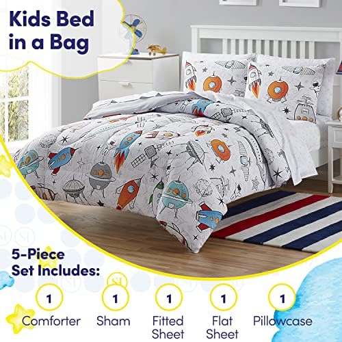 Sweet Home Collection Kids Bed in a Bag Space Design Twin Set