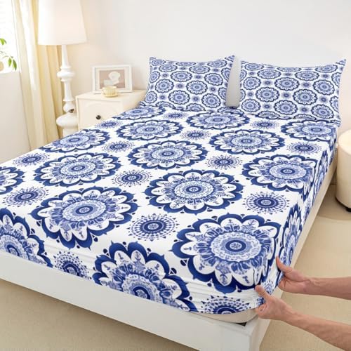 Jejeloiu Paisley Bedding Set Twin Size Damask Pattern 1
