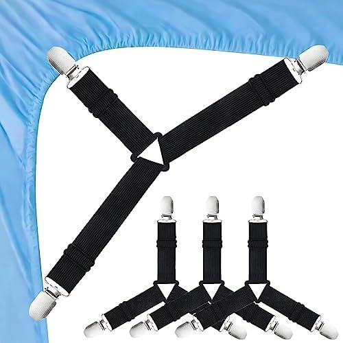 Morcheiong 4 Piece Sheet Straps Adjustable Fasteners for Beds Sofas Tablecloths