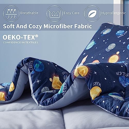 UMCHORD Kids Space Themed Bedding Set - Twin Size 5 Pieces