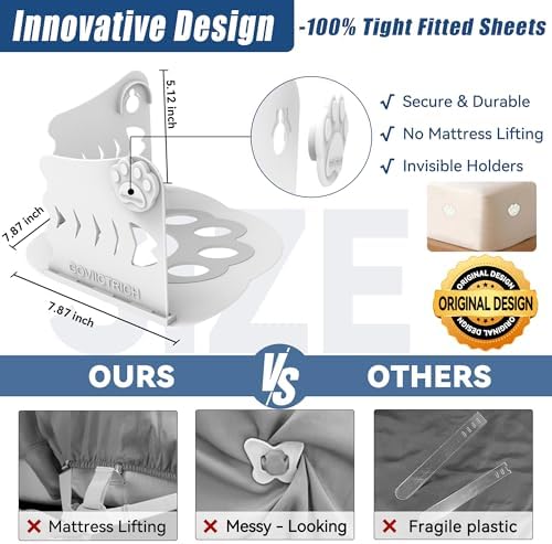 GOVIICTRICH Bed Sheet Corner Holders - Heavy Duty Sheet Locks