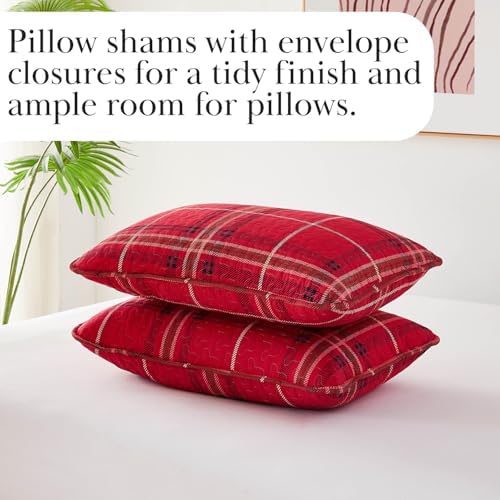 Southshore Fine Living Inc Red Plaid King Quilt Set