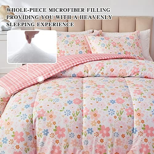 Joyreap 3pcs Floral Cotton Comforter Set for Girls